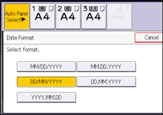 Operation panel screen illustration