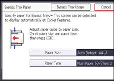 Operation panel screen illustration