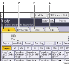 Operation panel screen illustration numbered callout illustration