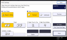 Operation panel screen illustration