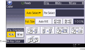 Operation panel screen illustration numbered callout illustration