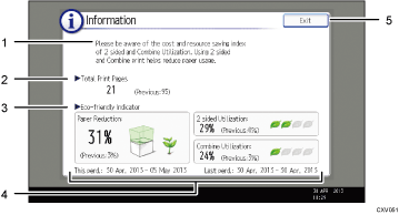 Operation panel screen illustration numbered callout illustration
