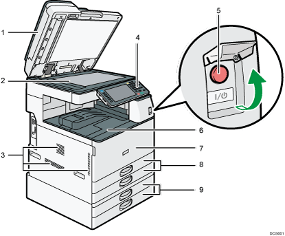 Main unit illustration numbered callout illustration