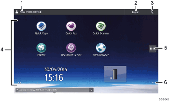 Operation panel screen illustration numbered callout illustration