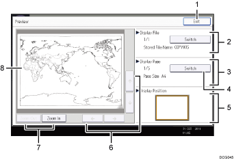 Operation panel screen illustration numbered callout illustration