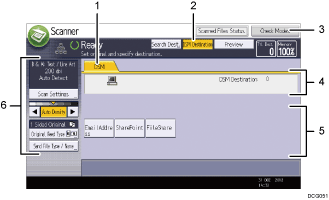 Operation panel screen illustration numbered callout illustration