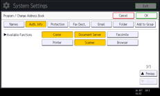 Operation panel screen illustration