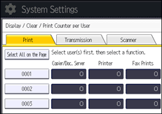 Operation panel screen illustration
