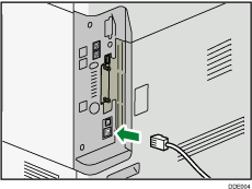 Illustration of connecting the Ethernet cable