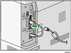 Illustration of connecting the Ethernet cable