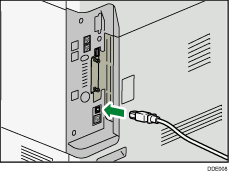 Illustration of connecting the USB interfece cable