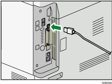 Illustration of connecting the USB interfece cable