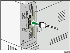 illustration of connecting the IEEE 1284 interface cable