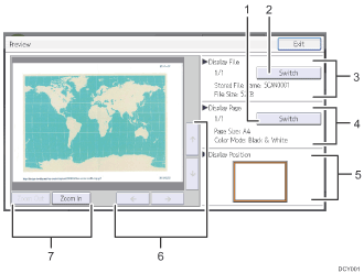 Operation panel screen illustration numbered callout illustration