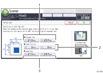 Operation panel screen illustration numbered callout illustration