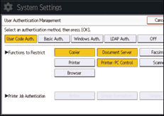 Operation panel screen illustration