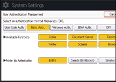 Operation panel screen illustration