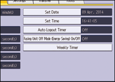 Operation panel screen illustration