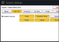 Operation panel screen illustration