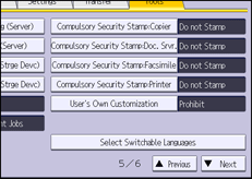 Operation panel screen illustration
