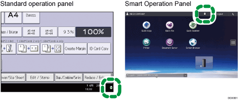 Operation panel screen illustration