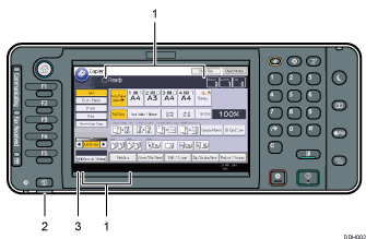 Control panel illustration numbered callout illustration