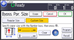 Operation panel screen illustration