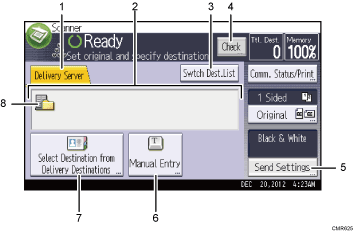 Operation panel screen illustration numbered callout illustration