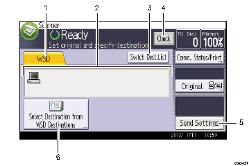 Operation panel screen illustration numbered callout illustration