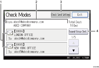 Operation panel screen illustration numbered callout illustration
