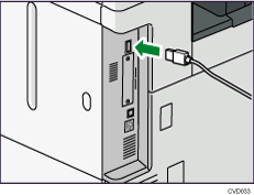 illustration of connecting the USB interfece cable