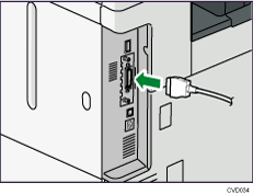 illustration of connecting the IEEE 1284 interface cable