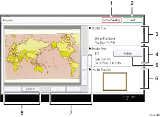 Operation panel screen illustration numbered callout illustration