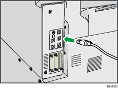 Illustration of connecting the USB interfece cable