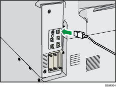 Illustration of connecting the USB interfece cable