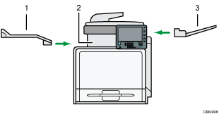 Illustration of output tray numbered callout illustration