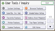 Operation panel screen illustration
