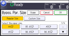 Operation panel screen illustration