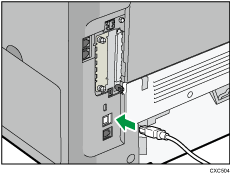 illustration of connecting the USB interfece cable