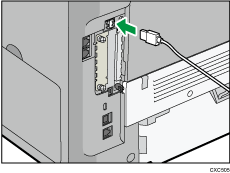 illustration of connecting the USB interfece cable