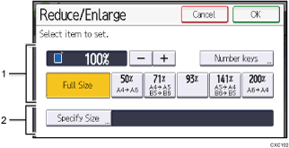 Operation panel screen illustration numbered callout illustration