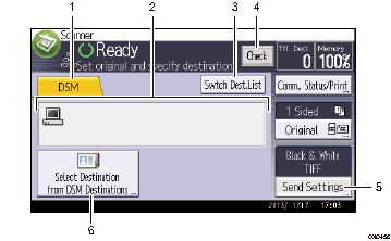 Operation panel screen illustration numbered callout illustration