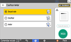 Ilustración de la pantalla del panel de mandos