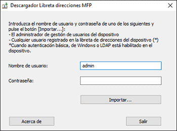 Ilustración de la pantalla del driver