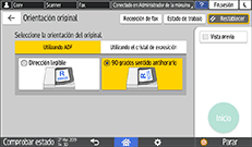 Ilustración de la pantalla del panel de mandos