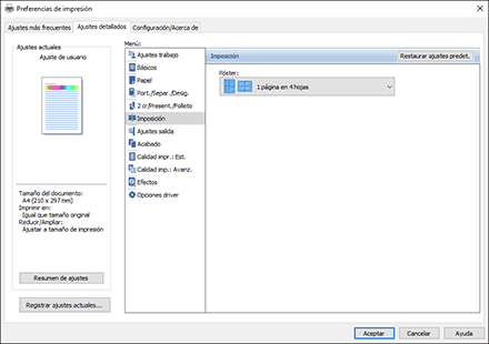 Ilustración de la pantalla del driver