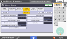 Ilustración de la pantalla del panel de mandos