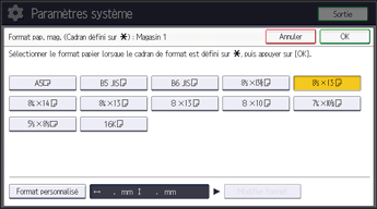 Illustration de l'écran du panneau de commande