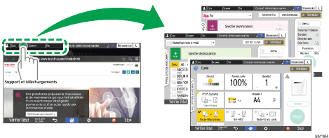 Illustration de l'écran du panneau de commande