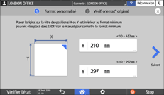 Illustration de l'écran du panneau de commande